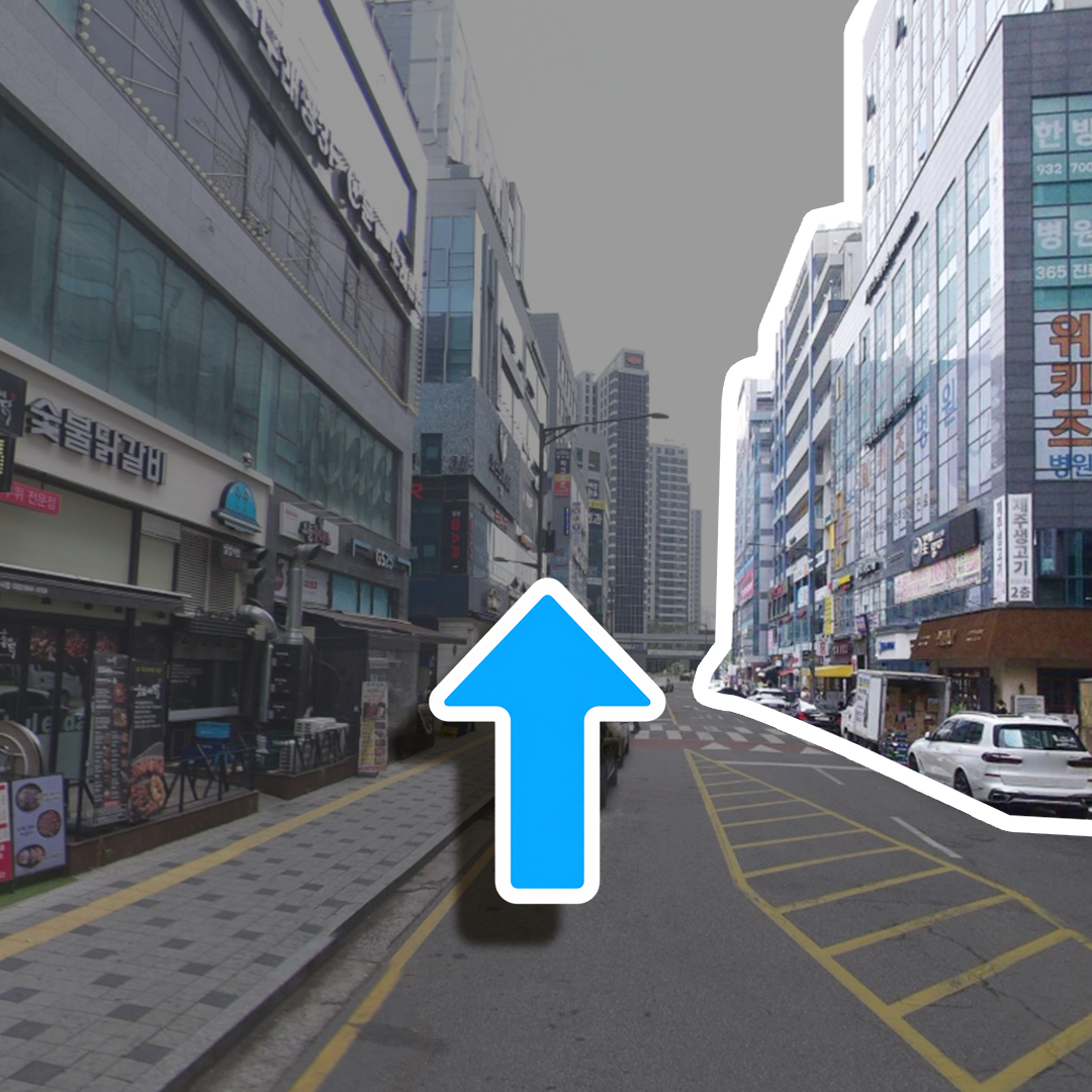 만차 시, 유현사거리에서 주차타워까지 오는 길 안내 4